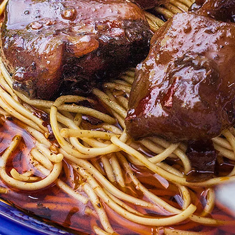 鸡丝四季豆拌面