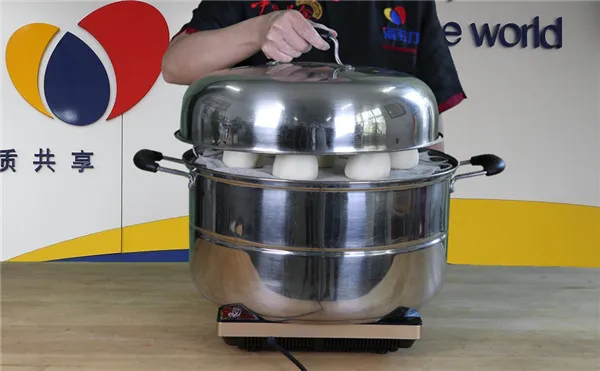 馒头制作工序,盖上锅盖