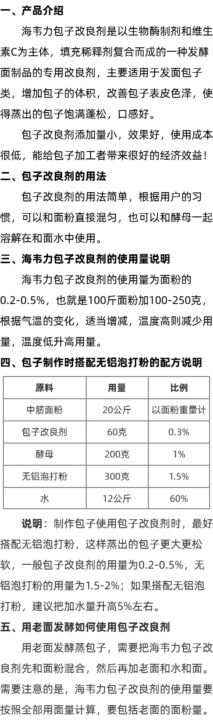 海韦力包子专用改良剂简介