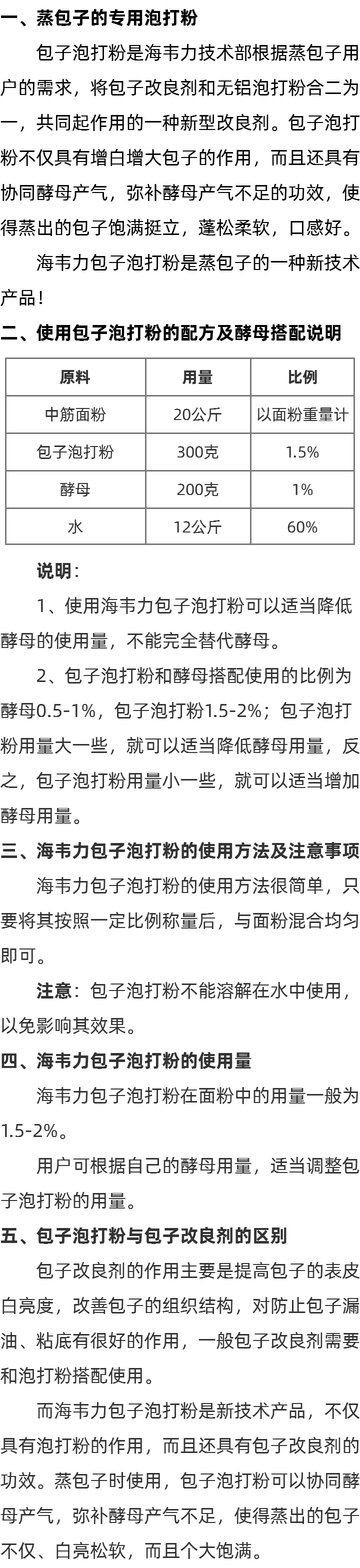 新型无矾包子泡打粉说明