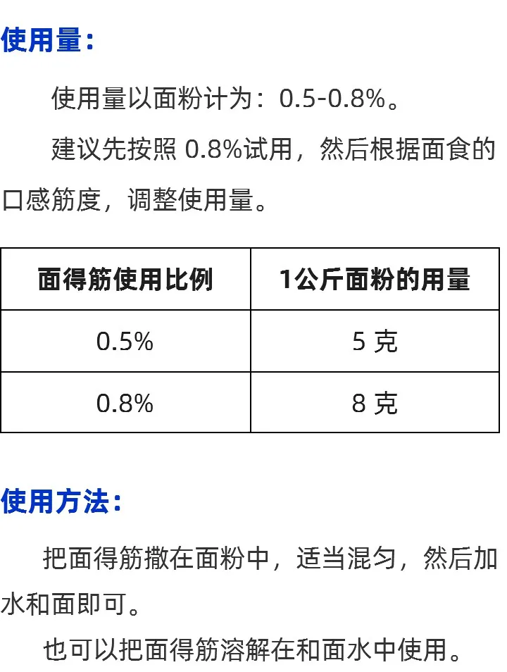 杂粮面条增筋剂使用量