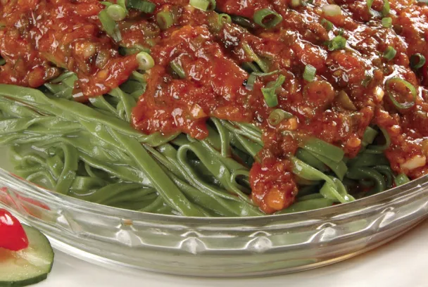肉丝油菜打卤面怎么做