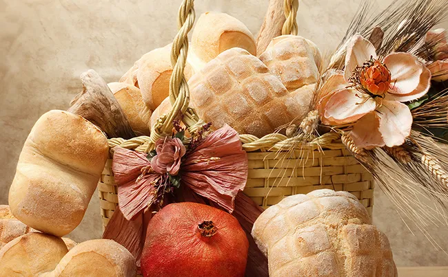 苹果酱花朵面包