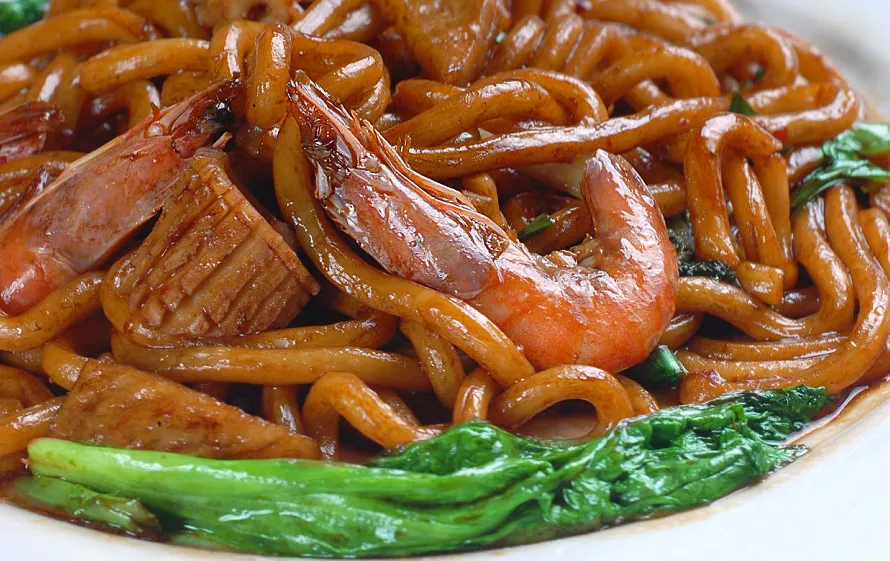 鸡肉虾仁炒面